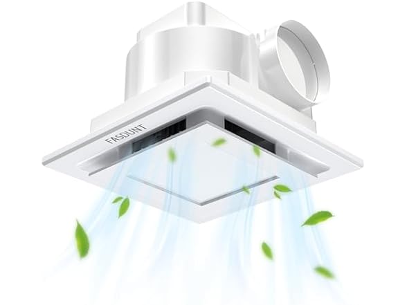 FASDUNT 9.8" Panel Bathroom Exhaust Fan with Light