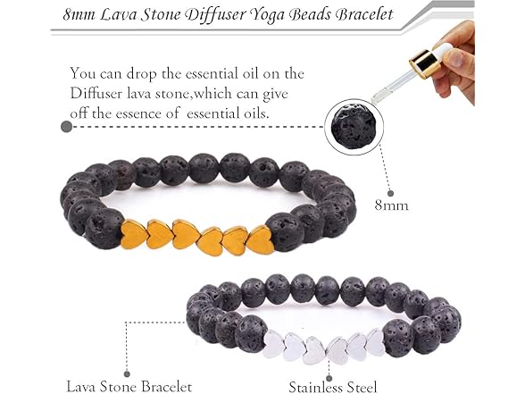 Sevenstone Black Lava Rock Bracelet