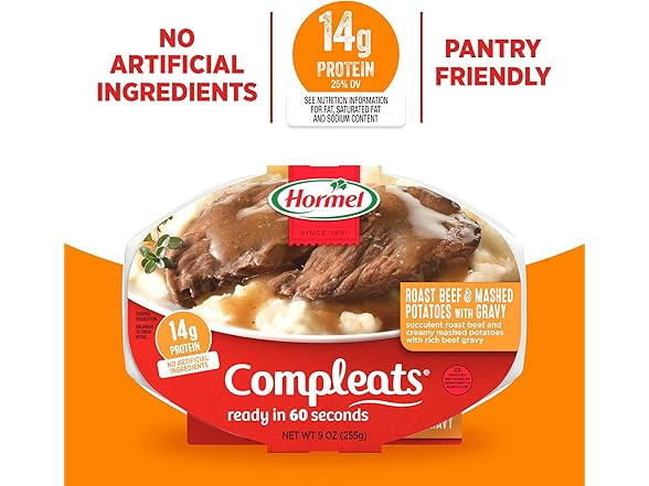 Hormel Compleats Roast Beef and Mashed Potato 9 oz