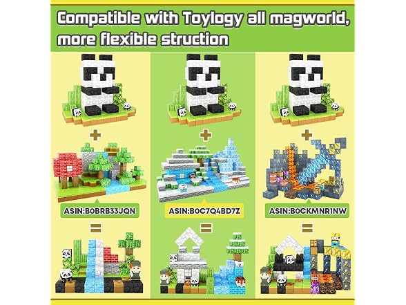 Toylogy Magnetic Blocks Panda STEM 3+