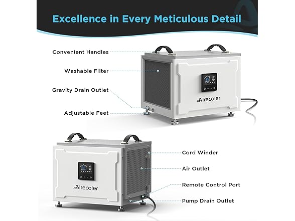 Airecoler 70 Pints Commercial Dehumidifier with Pump