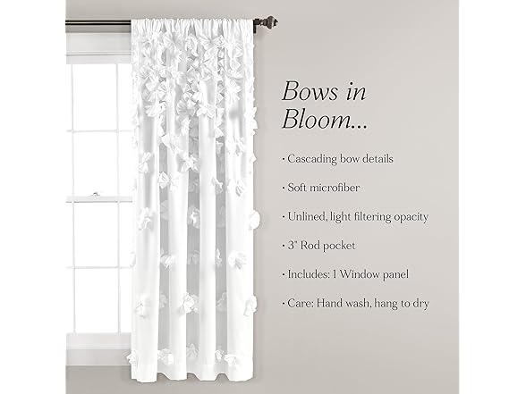 Lush Decor Riley Light Filtering Window Curtain Panel