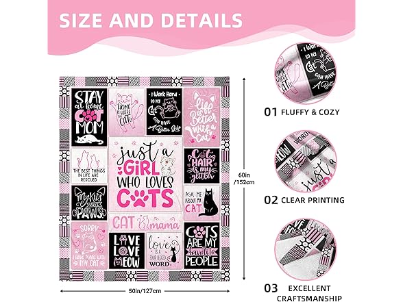 Zvzmzy Gift for Cats Lover Blanket