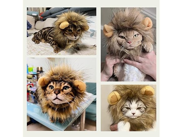Urnat Lion Mane Cat Wig
