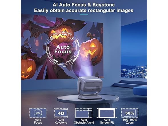 Smart TV 4K Movie Projector | 360 Stand