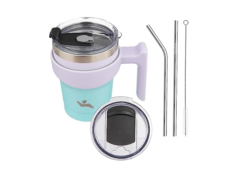 Konokyo 10 oz Tumbler with Handle and 2 Straw 2 Lid