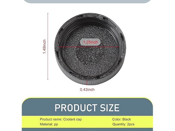 Eratus Radiator Reservoir Cap 2pc Black