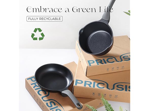PRICUSIS Nonstick Saucepan with Lid, 2.7 Quart