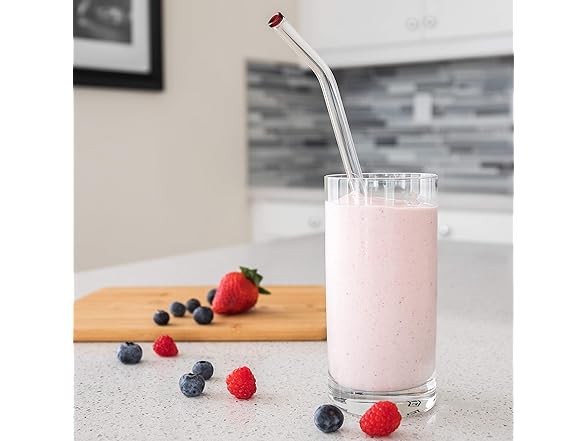 Extra-Wide 10mm Reusable Glass Drinking Straws