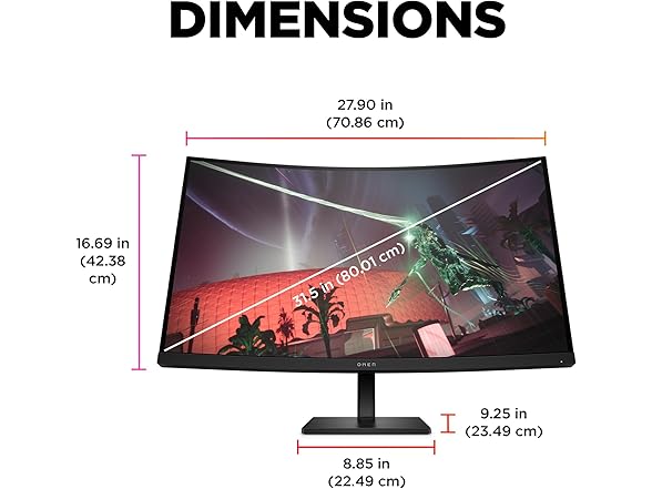 HP OMEN 31.5" QHD IPS 165Hz Curved Gaming Monitor