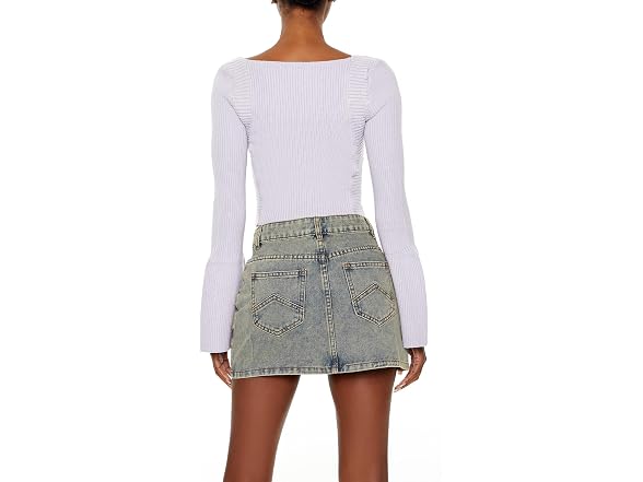 Forever 21 Women's (L) Cropped Bell-Sleeve Sweater