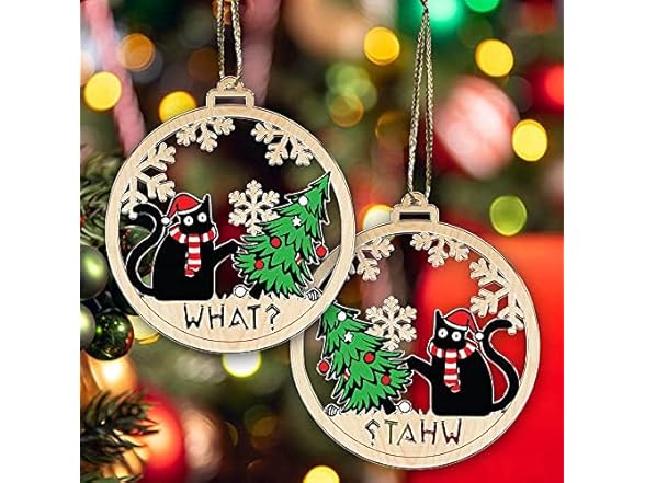 Donawings Black Cat What? Ornament