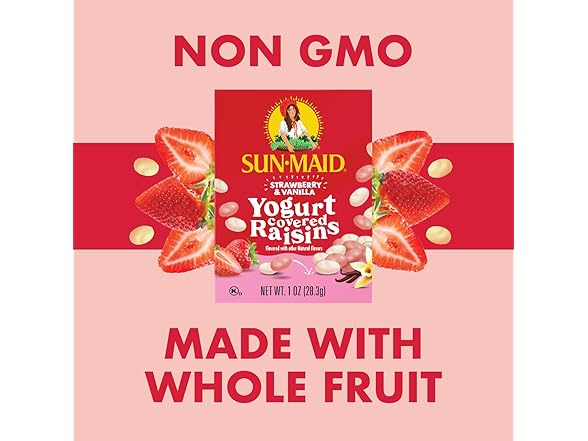 6PK Sun-Maid Strawberry & Vanilla Yogurt Coated Raisins