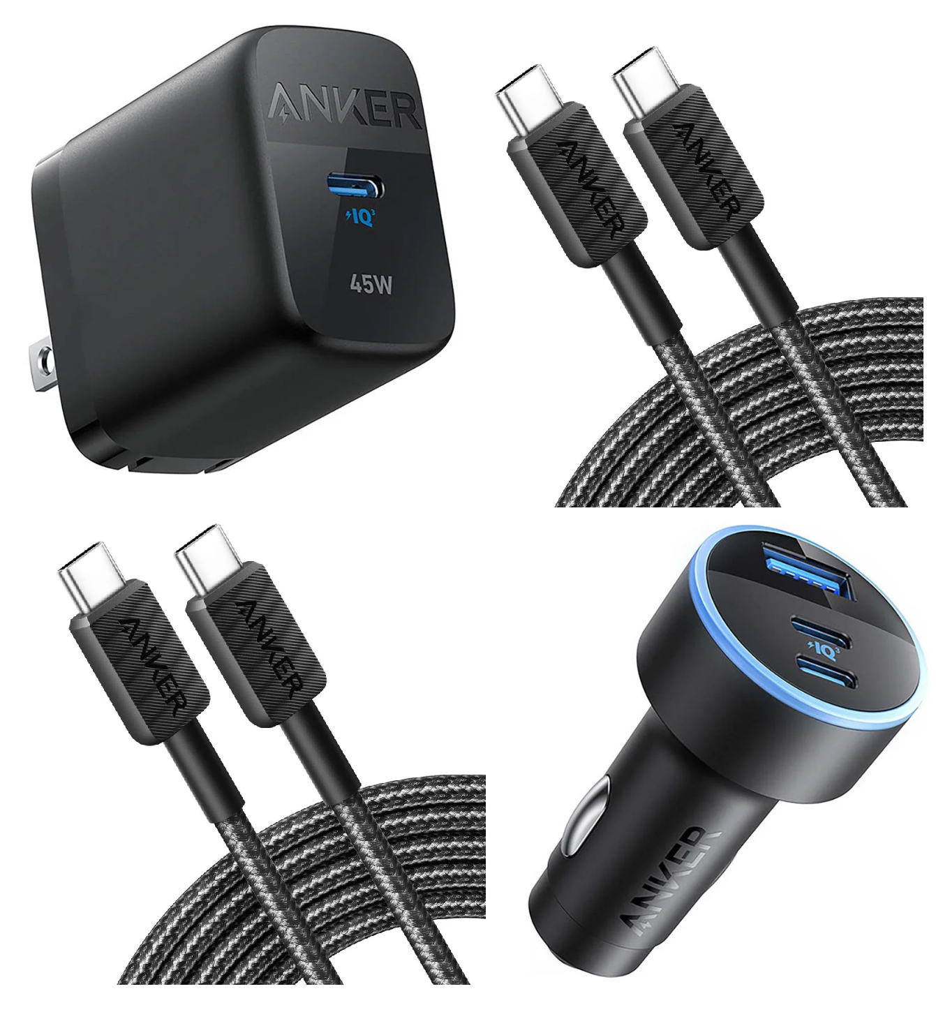 (Bundle) Anker 4-in-1 Charging Kit - 45W Wall Charger, 67W Car Charger, (2) USB-C Cables - Gallery 6