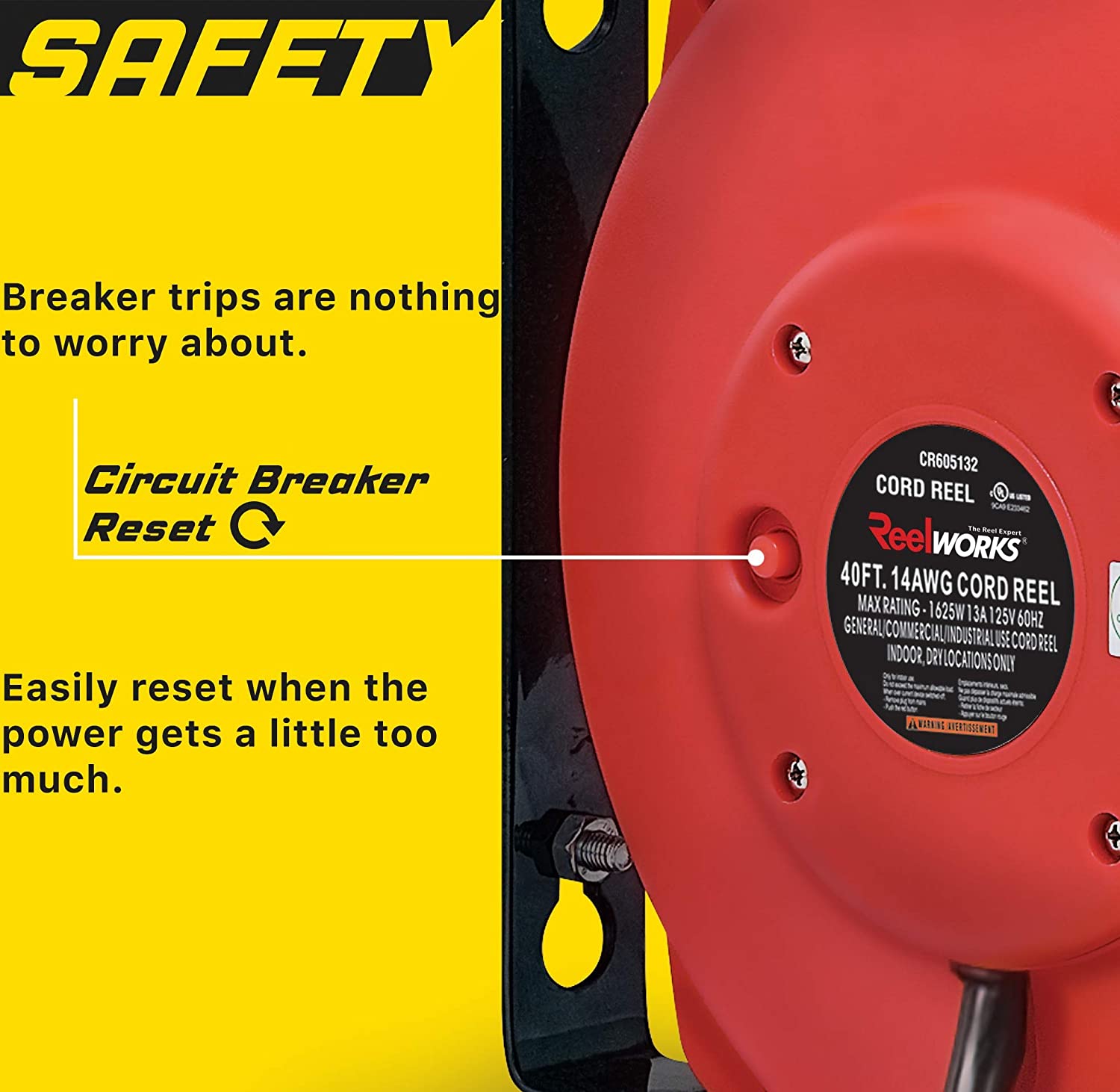 ReelWorks Extension Cord Reel 40' 14AWG - Gallery 14