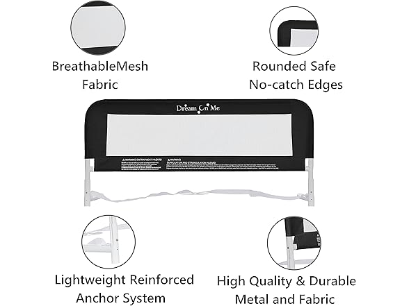 Dream On Me Lightweight Mesh Bed Rail