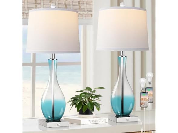 WIHTU Glass Table Lamps