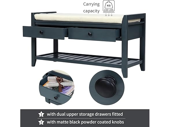 SPOFLYINN Shoe Bench, Entryway Storage Bench (Open Box)