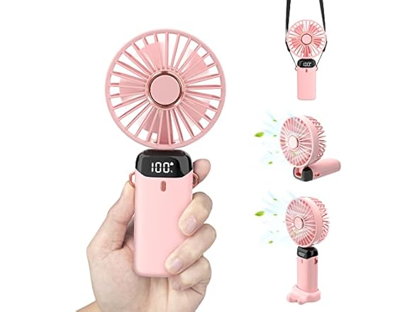 Pluralla Pink Personal Rechargable Fan