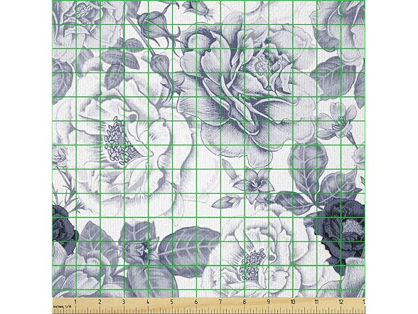 Ambesonne Shabby Flora Fabric by The Yard