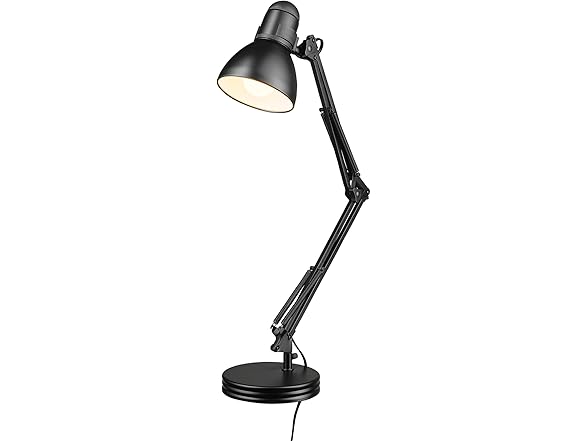 GLOBE Swing Arm Desk Lamp 28in Black