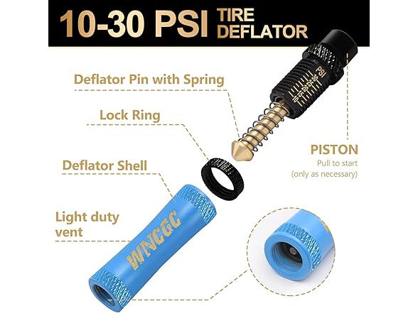 4 Pcs Adjustable Tire Deflator Kit