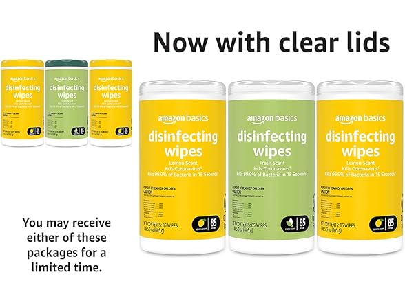 Amazon Basics Amazon Brand - Solimo Disinfecting Wipes