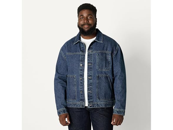 Amazon Essentials Men's Rigid Denim Utility Jacket