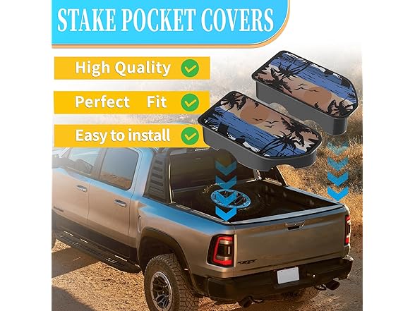 Bed Rail Stake Covers GMC Coconut Tree