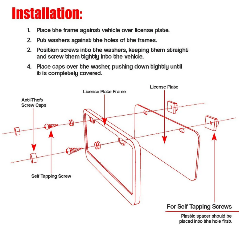Zone Tech GA0067 Matte Aluminum License Plate Frame - Gallery 4