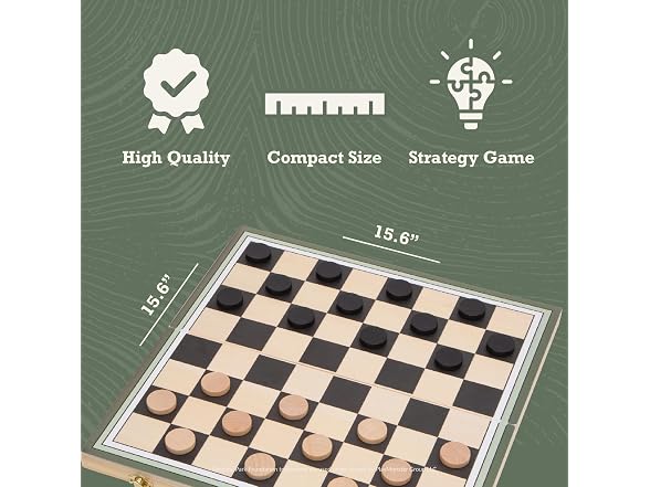 Campfire Games 2-in-1 Chess & Checkers Set