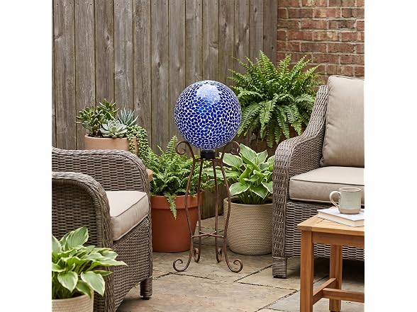 Sunnydaze 10" Lavender Crackled Glass Globe