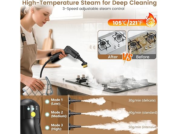 Granarbol 2500W Pressurized Steam Cleaner