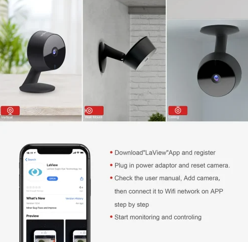 Refurbished LaView F1 WiFi Camera 4-Pack - Gallery 8