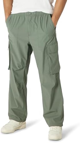 Amazon Essentials Men's Loose-Fit Lightweight Stretch Parachute Pant, Dark Olive, Medium