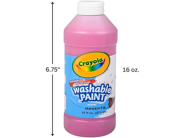 Crayola Washable Paint, Magenta, 16 Oz Bottle