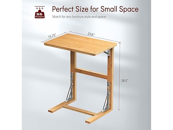 Tatub 24'' Folding TV Tray Table, Foldable C Shape