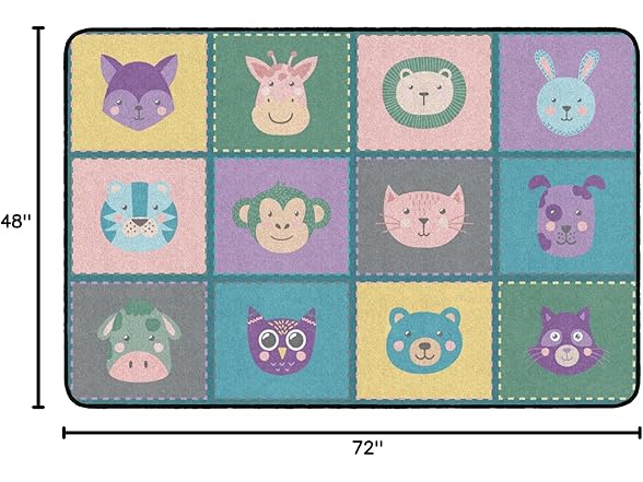 Flagship Carpets Animal Blocks Classroom Educational Area Rug