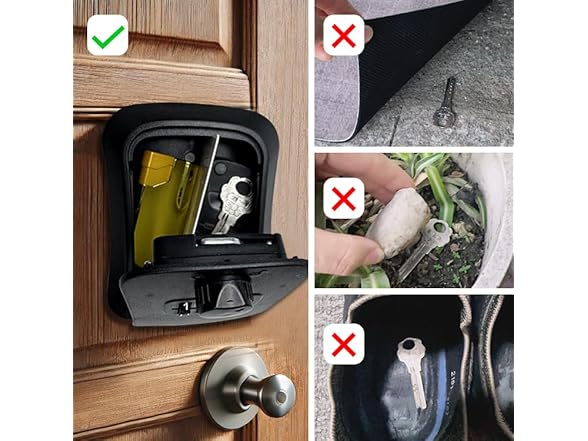 Qziano Key Lock Box with Code, Outdoor Lock Box