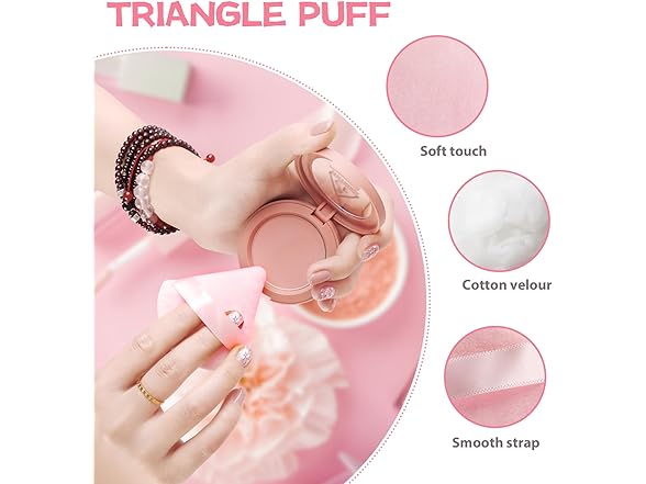 8 Pieces Triangle Powder Puff