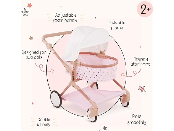 LullaBaby – 14-Inch Doll & Twin Stroller