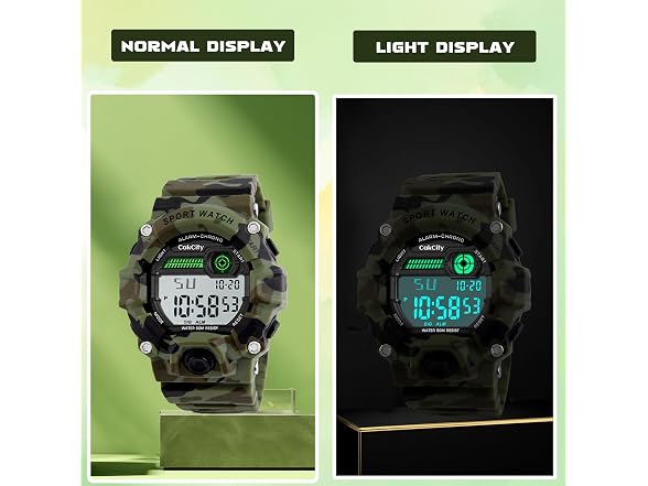 CakCity Boys Camouflage LED Sport Watch