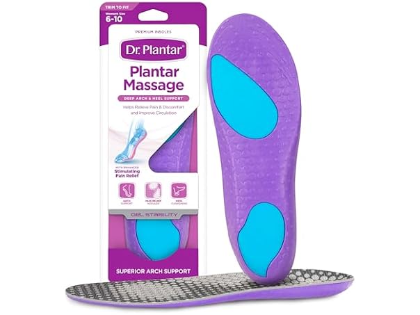$9.99, Was $19.99, 50% Off! Dr. Plantar Massaging Gel Insoles for Women, Sizes 6-10, Trim to Fit dealfomo