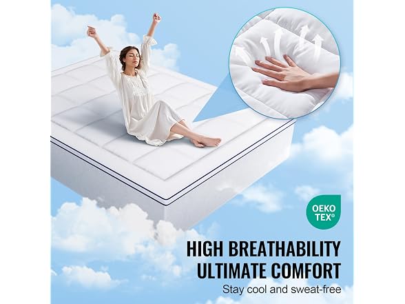 Mattress Topper, Queen Size, 1" Thickness, Fiber