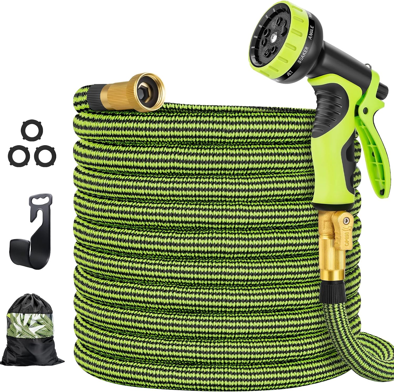 Expandable Garden Hose 50ft w/ 10 Nozzle- Choose Color - Gallery 6