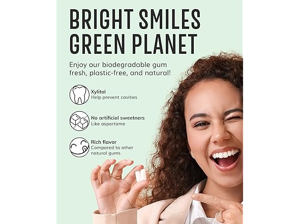 HAPPY ECO Sugar Free Spearmint Gum, 84pc