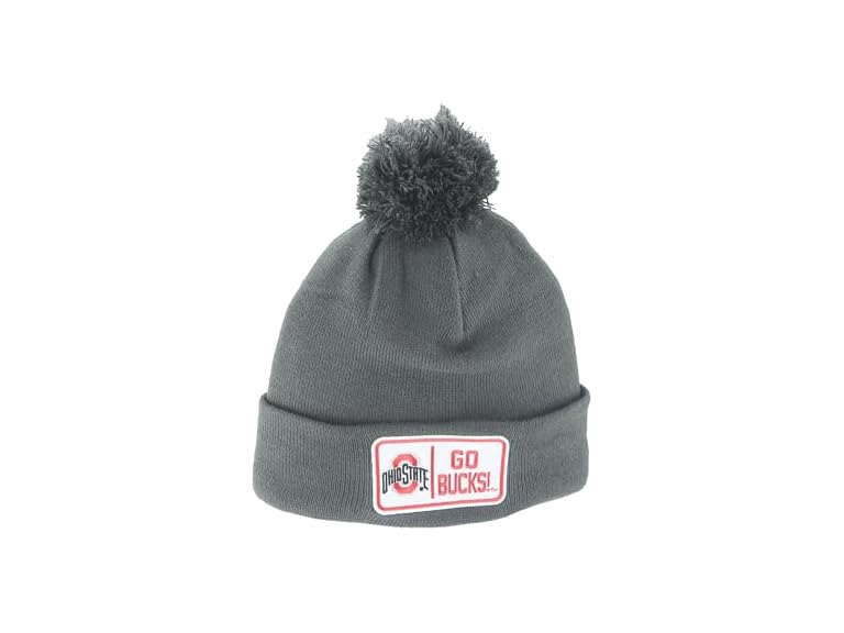 ZHATS Standard NCAA Officially Licensed Pom Beanie Patch Defer Charcoal, Grey, One Size