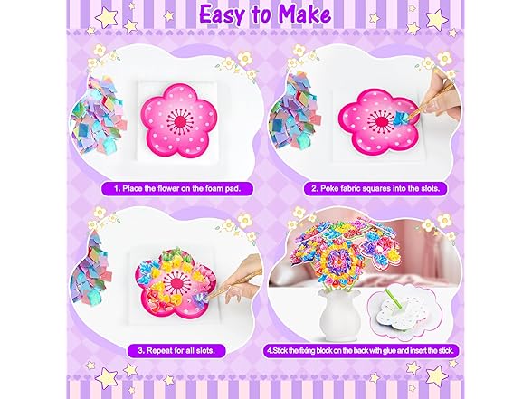 RIEYON Poke Poke Art- Flower Bouquet Kits