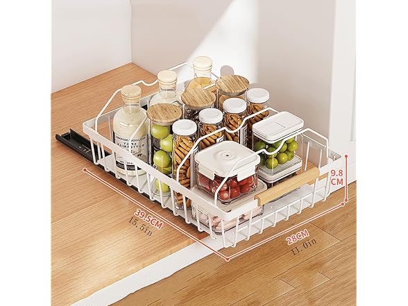 Takywep Pull Out Cabinet Organizer White