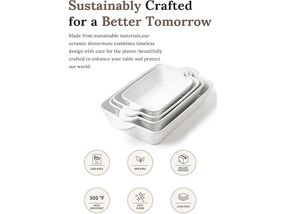 FOBENTA Ceramic Bakeware Sets of 4